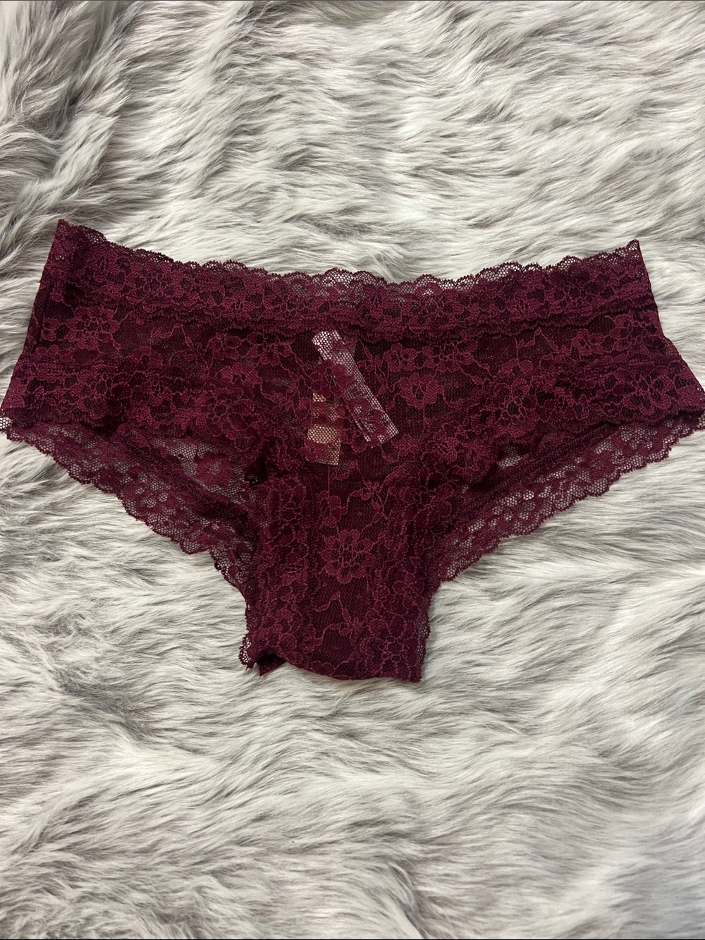 Victoria’s Secret Lace Boyshort Panty in Burgundy